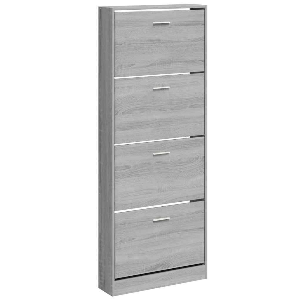 VIDAXL -Schuhschrank 59x17x150 cm sauber geschnittenes Holzgrau Sonoma