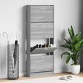 VIDAXL -Schuhschrank 59x17x150 cm sauber geschnittenes Holzgrau Sonoma