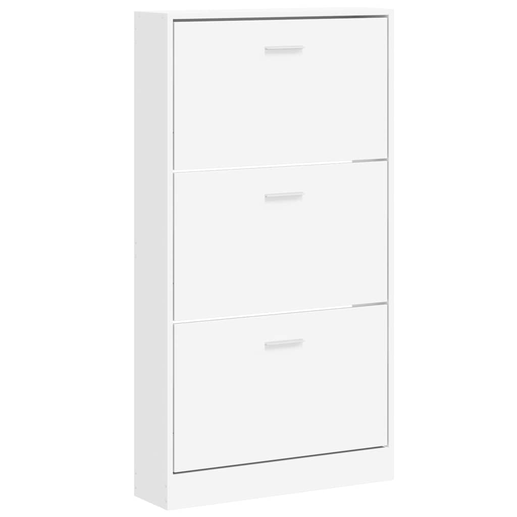 VidaXL Schuhschrank 59x17x108 cm verarbeitetes Holz weiß