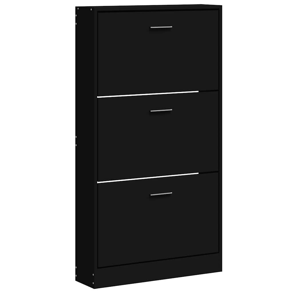 Vidaxl schoenenkast 59x17x108 cm bewerkt hout zwart