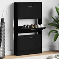 Vidaxl schoenenkast 59x17x108 cm bewerkt hout zwart