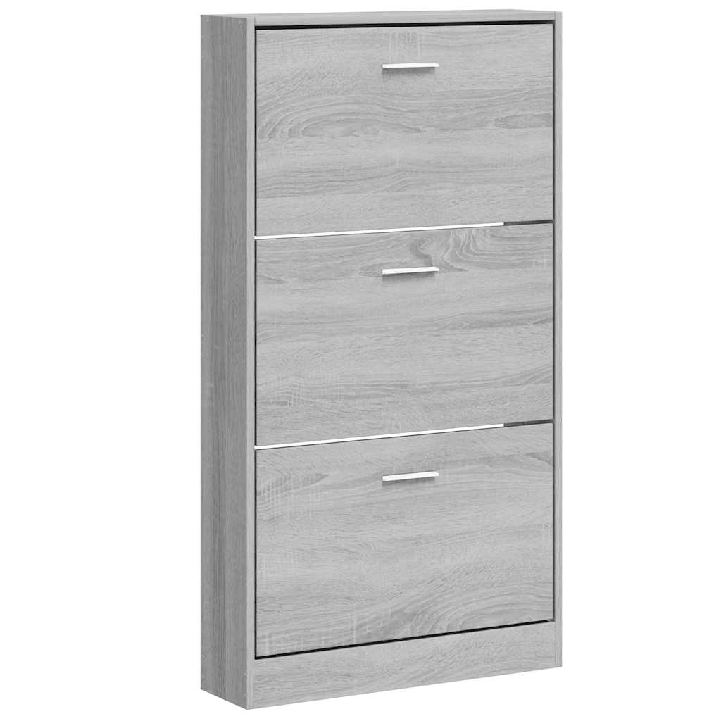 Vidaxl schoenenkast 59x17x108 cm bewerkt hout grijs sonoma