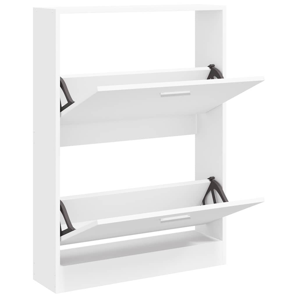 VidaXL Schuhschrank 59x17x81 cm verarbeitetes Holz weiß