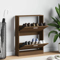 Vidaxl schoenenkast 59x17x81 cm bewerkt hout bruin eikenkleur