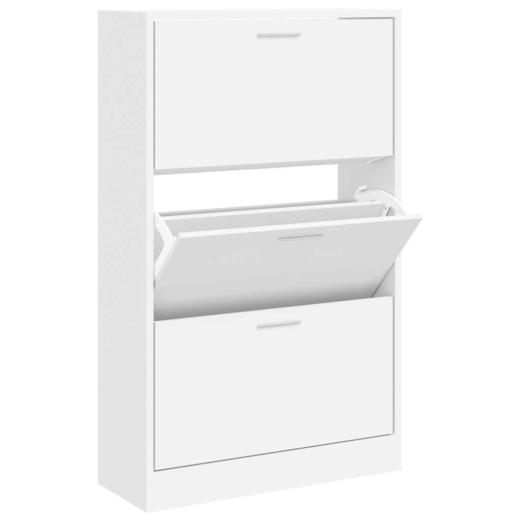 Vidaxl schoenenkast 63x24x103 cm bewerkt hout wit