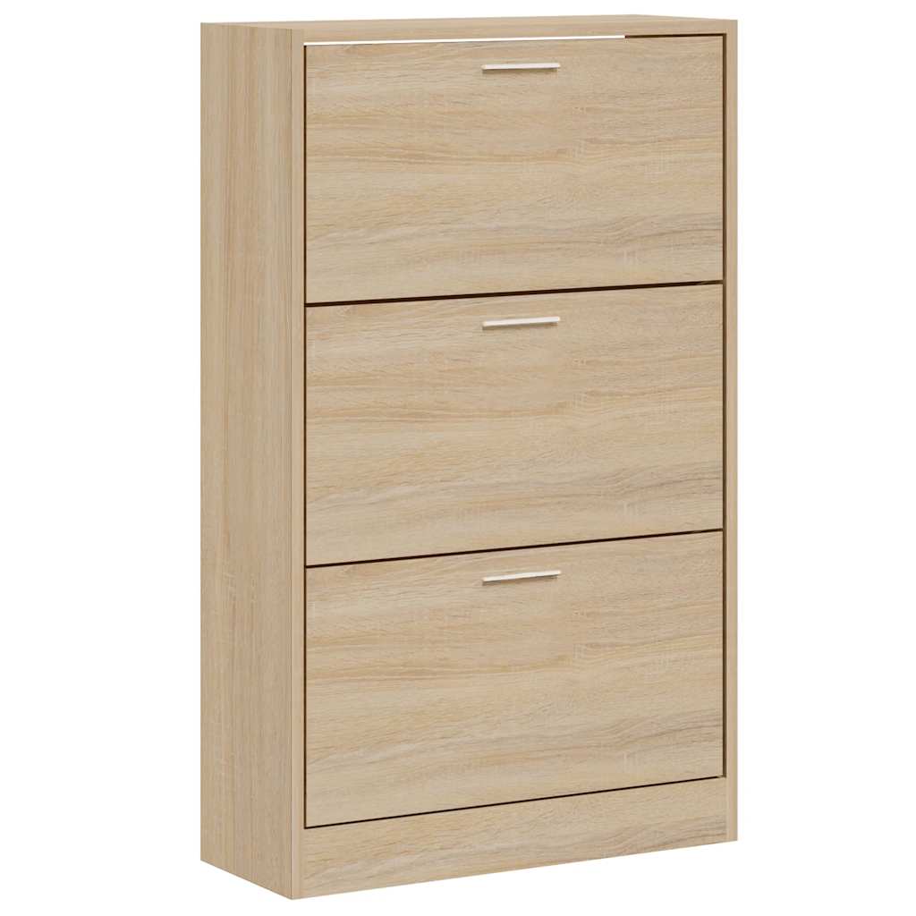 VIDAXL -Schuhschrank 63x24x103 cm aus Holz Sonoma Eiche gefärbt