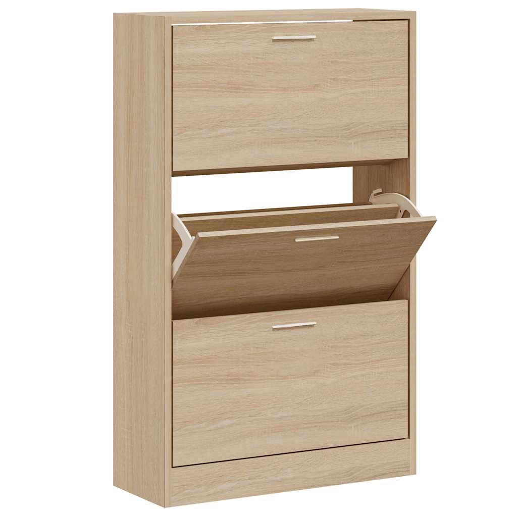 VIDAXL -Schuhschrank 63x24x103 cm aus Holz Sonoma Eiche gefärbt