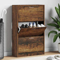 Vidaxl schoenenkast 63x24x103 cm bewerkt hout gerookt eikenkleurig