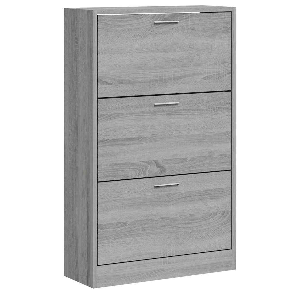 Vidaxl schoenenkast 63x24x103 cm bewerkt hout grijs sonoma