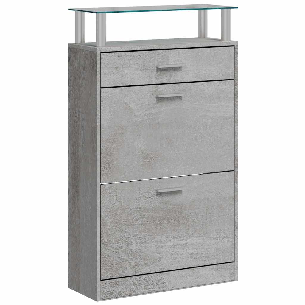 Vidaxl schoenenkast 63x24x104 cm bewerkt hout betongrijs