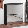 Vidaxl schoenenkast met spiegel 2-laags 63x17x67 cm zwart