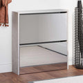 Vidaxl schoenenkast met spiegel 2-laags 63x17x67 cm betongrijs