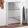 Vidaxl schoenenkast met spiegel 3-laags hoogglans wit 63x17x102,5 cm