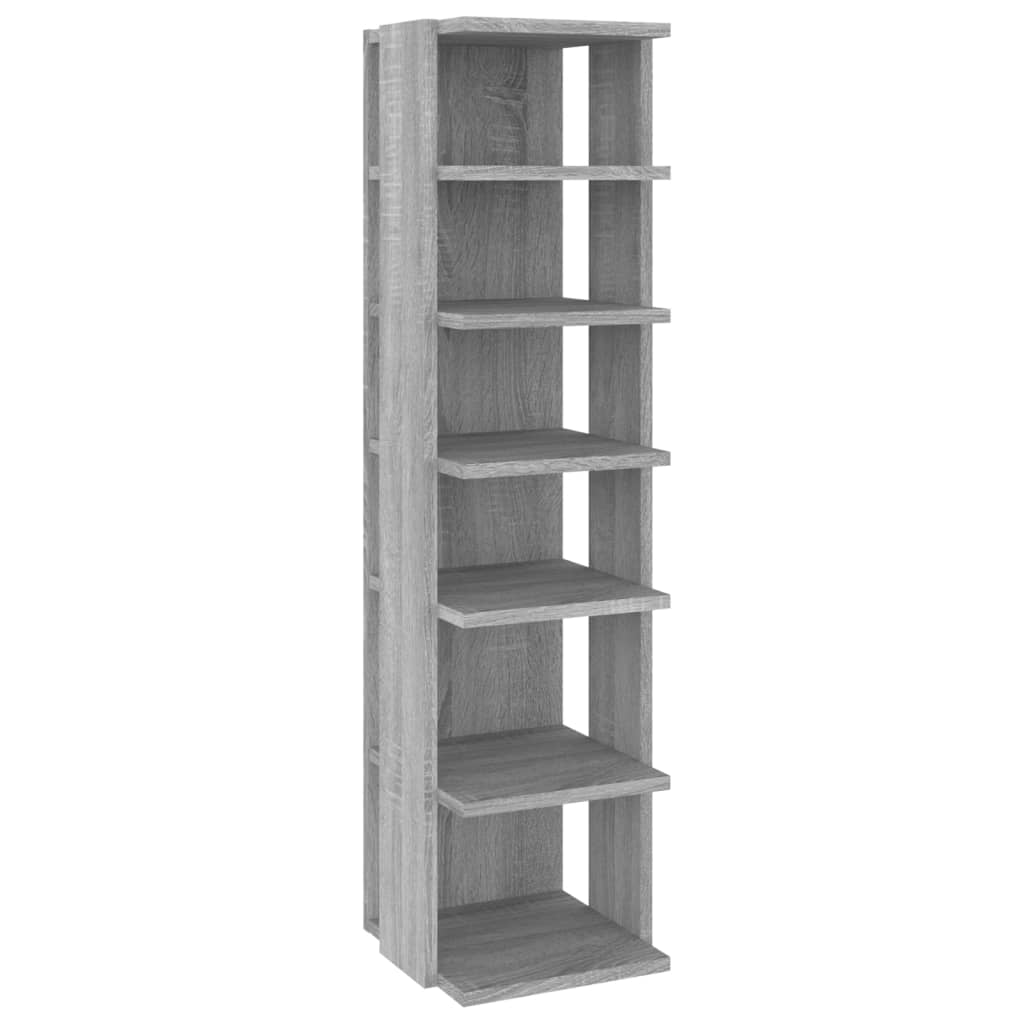 Vidaxl schoenenrekken 2 st 27,5x27x102 cm bewerkt hout grijs sonoma