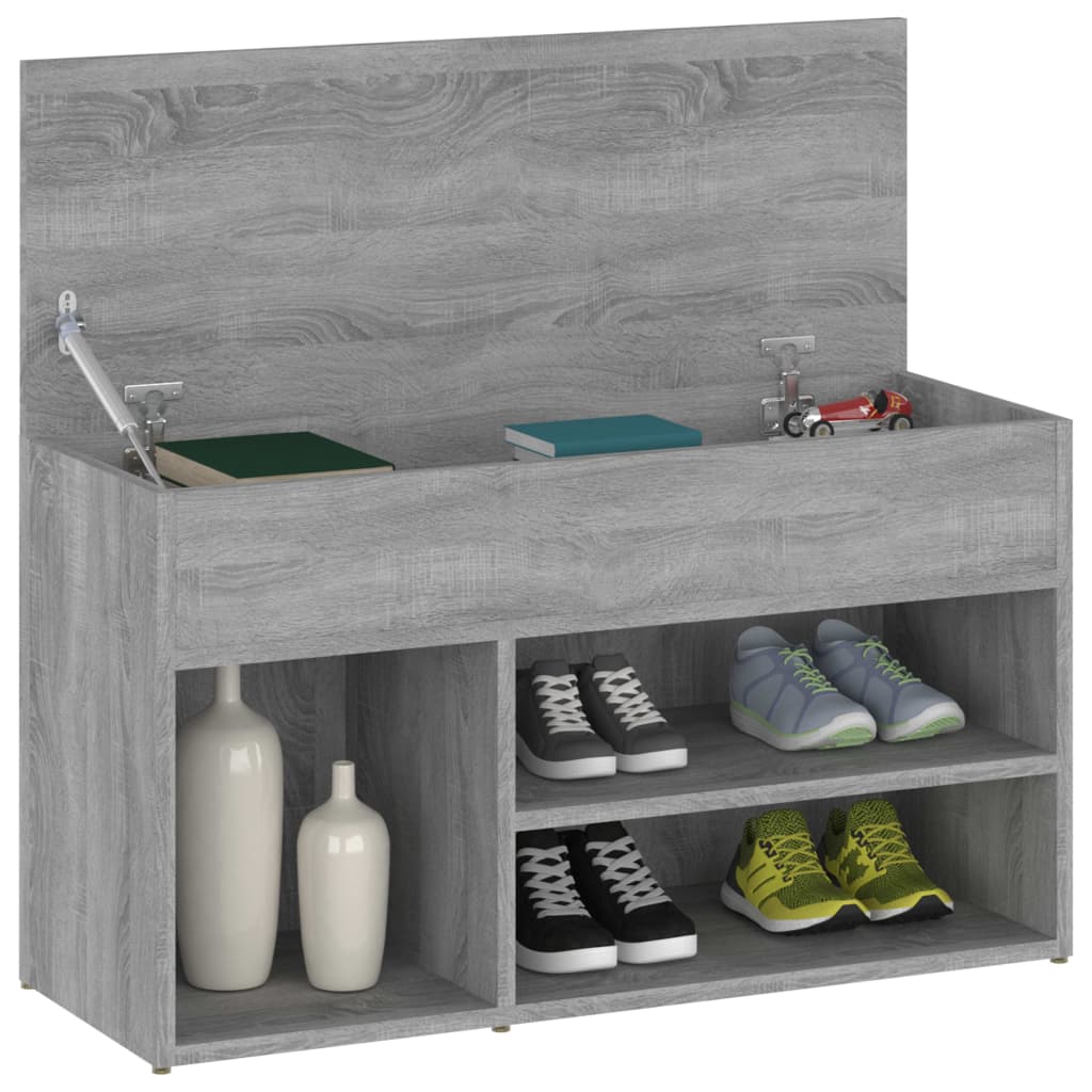 VidaXL Schuhsofa 80x30x45 cm verarbeitetes Holzgrau Sonoma Eichefarbe