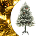 Vidaxx Weihnachtsbaum mit LED und Kiefernzapfen, 150 cm, PVC und PE, Grün