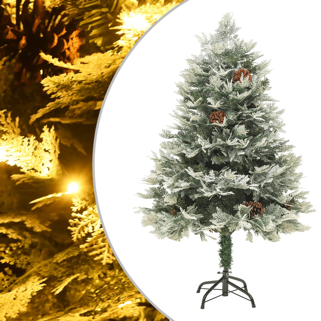 Vidaxx Weihnachtsbaum mit LED und Kiefernzapfen, 150 cm, PVC und PE, Grün