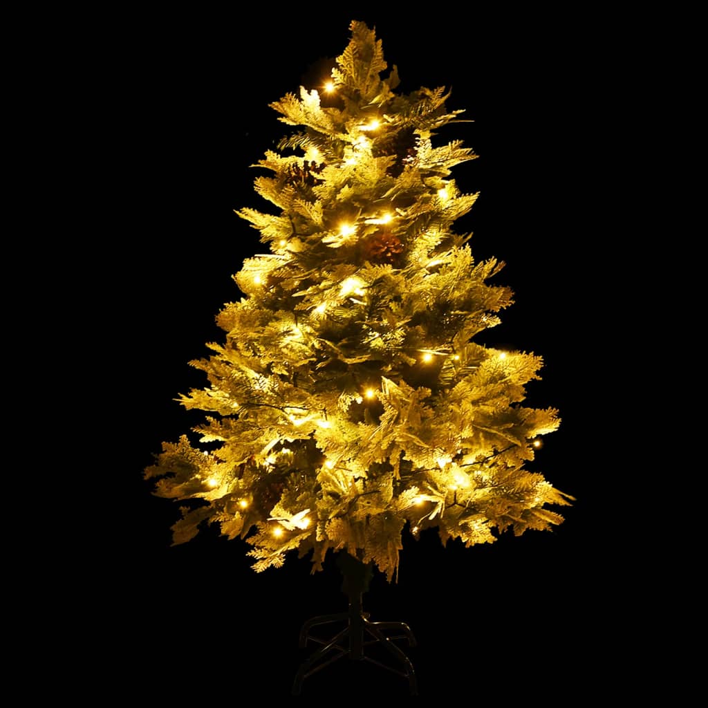 Vidaxx Weihnachtsbaum mit LED und Kiefernzapfen, 150 cm, PVC und PE, Grün