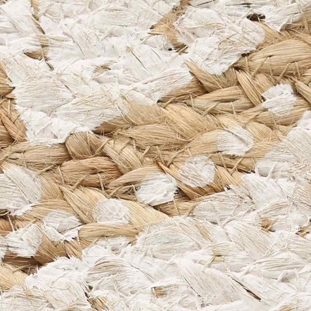 Vidaxl tapijt met print rond 180 cm gevlochten jute