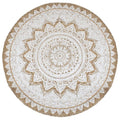 Vidaxl tapijt met print rond 210 cm gevlochten jute
