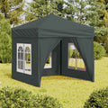 Vidaxl partytent inklapbaar met zijwanden 2x2 m antracietkleurig