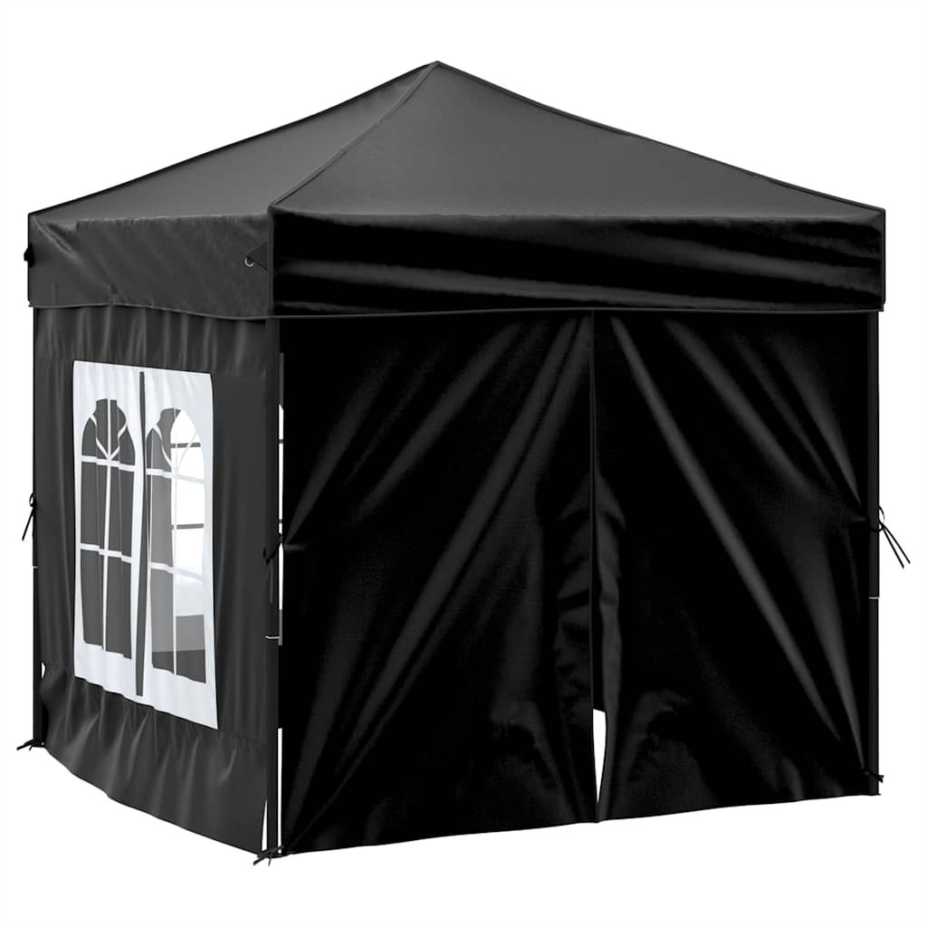 VidaXL Partyzelt mit Faltwänden 2x2 m schwarz