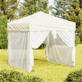VidaXL Partyzelt mit Faltstange und Seitenwänden 2x2 m, cremefarben