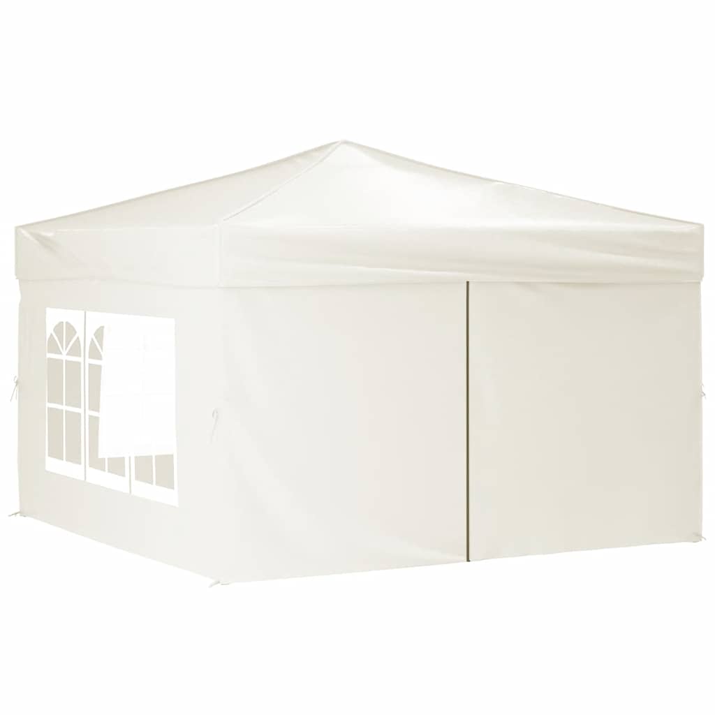 VidaXL Partyzelt mit Faltstange und Seitenwänden 3x3 m, cremefarben