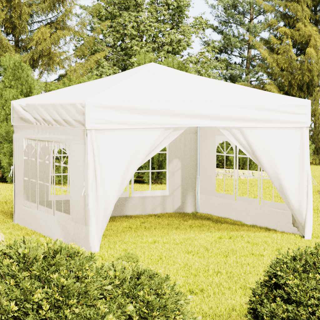 VidaXL Partyzelt mit Faltstange und Seitenwänden 3x3 m, cremefarben