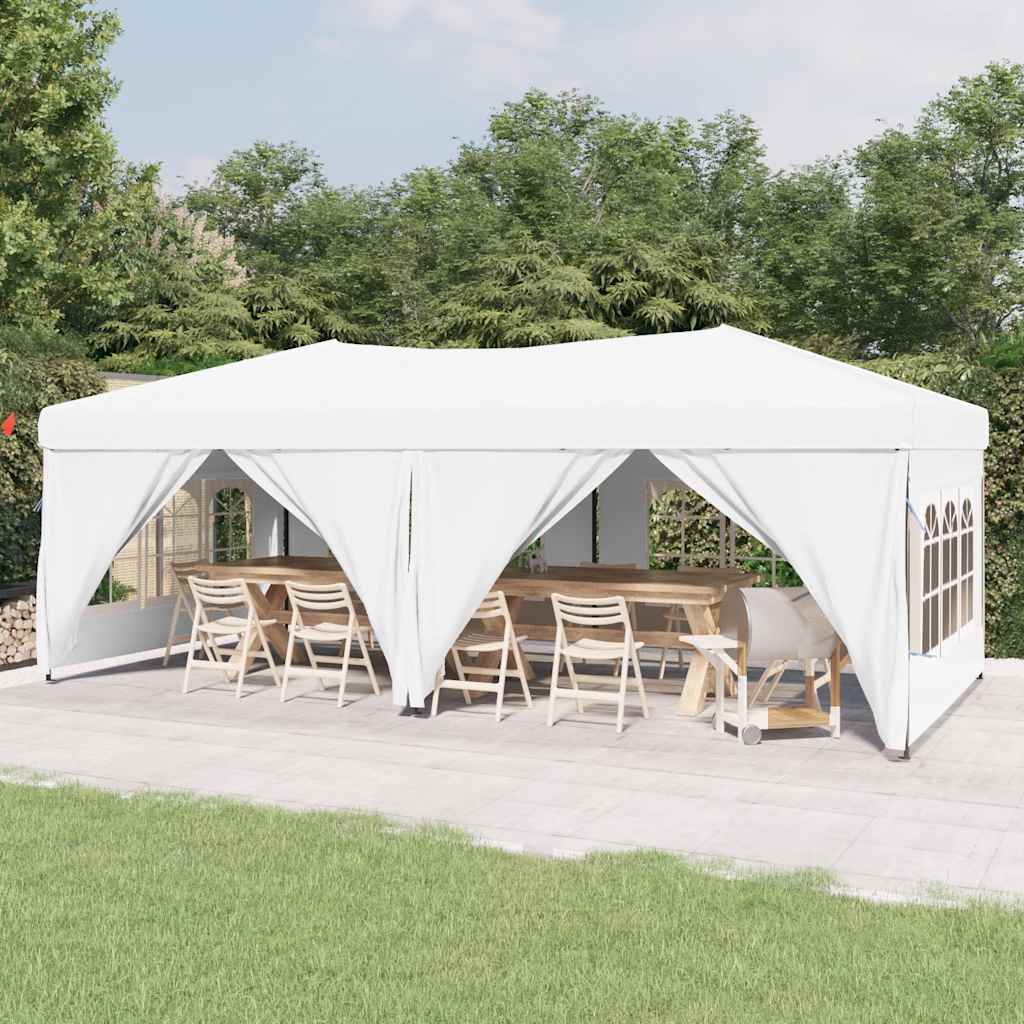 VidaXL Partyzelt Faltbar mit Seitenwänden 3x6 m weiß