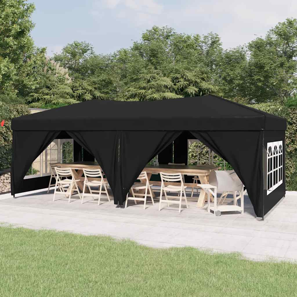 Vidaxx Partyzelt Faltbar mit Seitenwänden 3x6 m schwarz