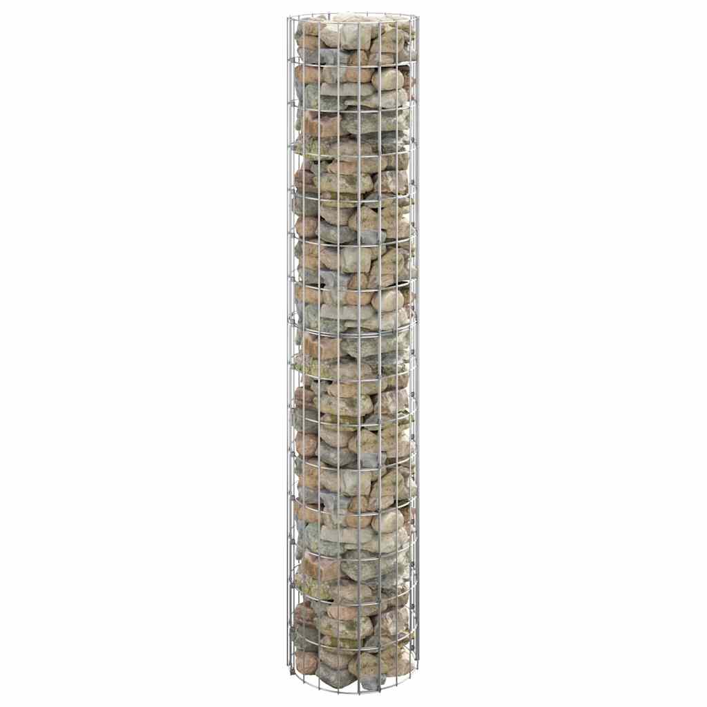 VidaXL Gabionenpfosten rund Ø30x150 cm verzinkter Stahl