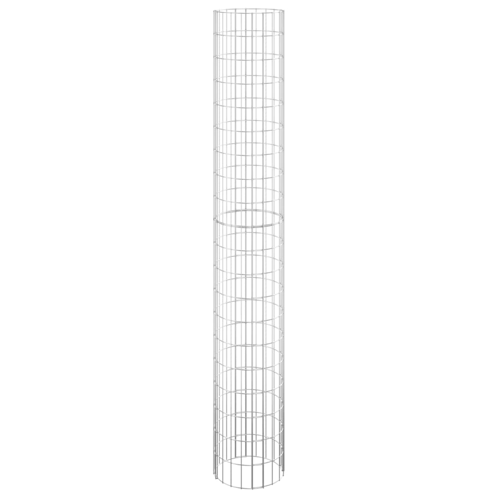 VidaXL Gabionenpfosten rund Ø30x200 cm verzinkter Stahl