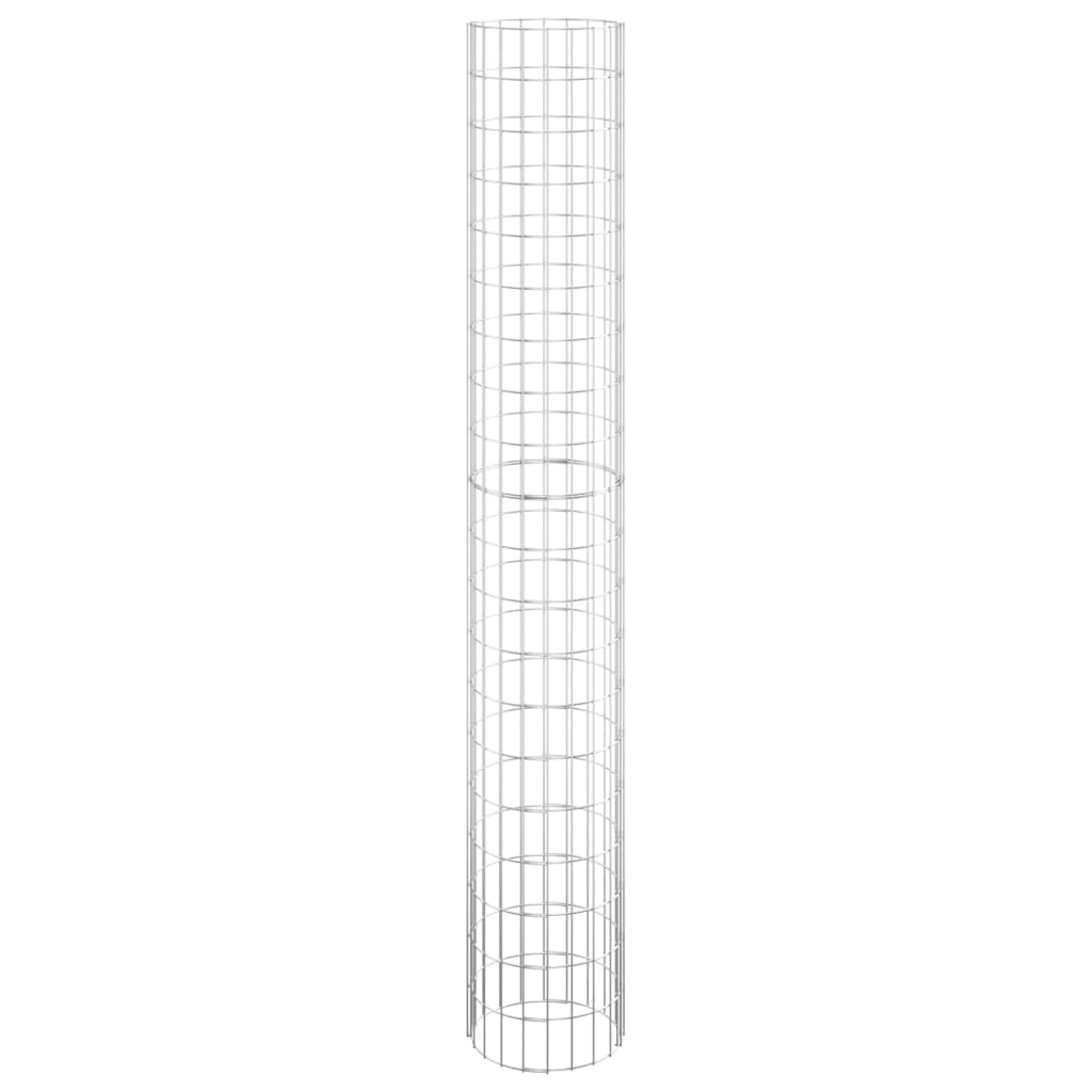 VidaXL Gabionenpfosten rund Ø30x200 cm verzinkter Stahl