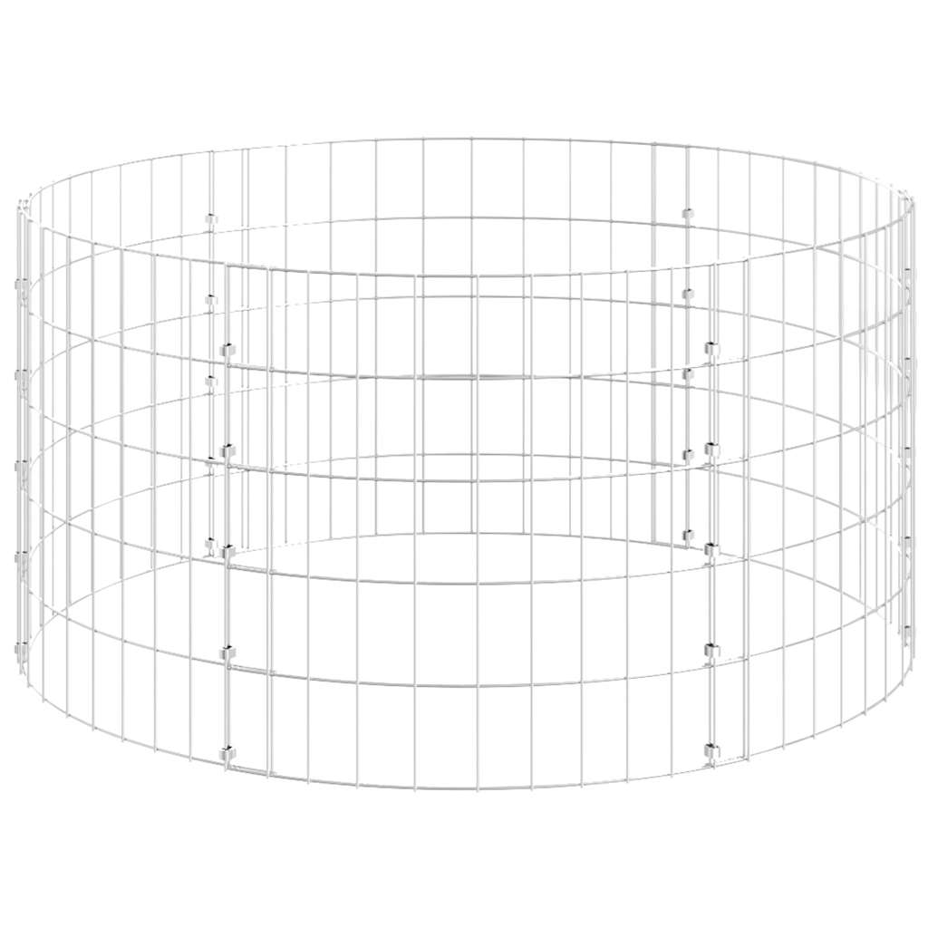 Vidaxl gabion paal rond ø100x50 cm gegalvaniseerd staal