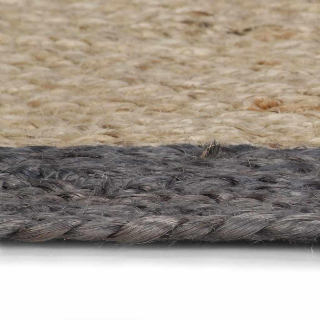 Vidaxl vloerkleed handgemaakt met donkergrijze rand 240 cm jute