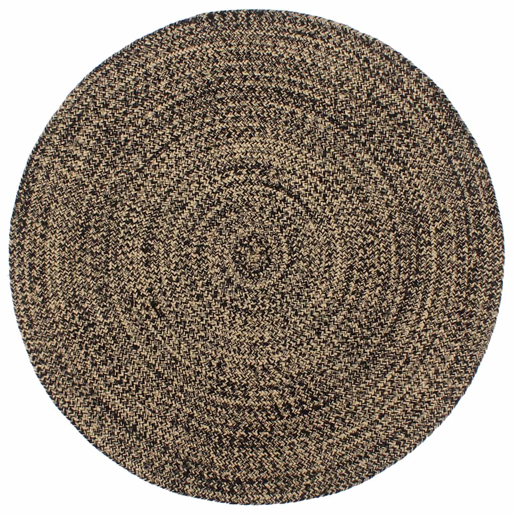 Vidaxl vloerkleed handgemaakt 180 cm jute zwart en bruin