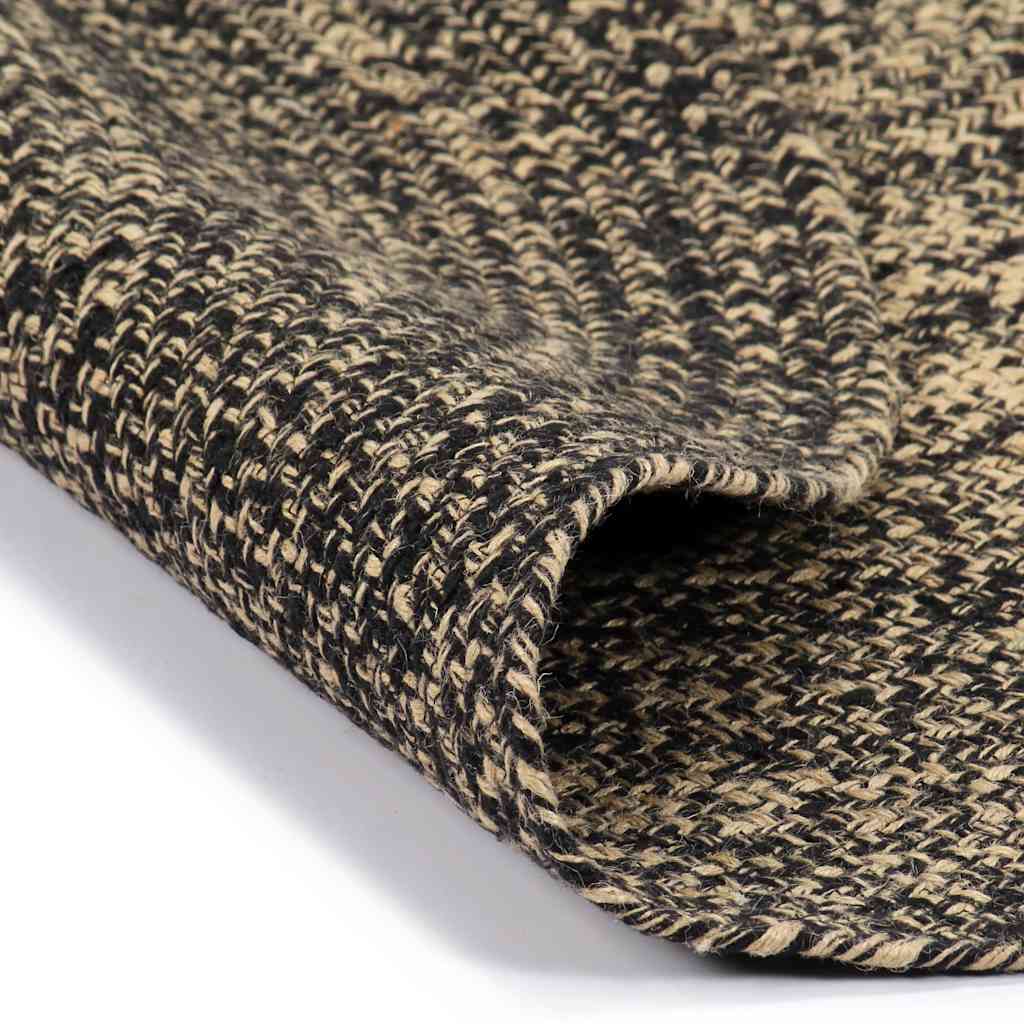 Vidaxl vloerkleed handgemaakt 180 cm jute zwart en bruin