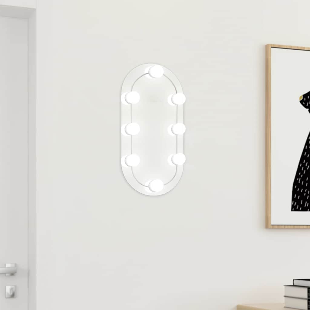 Vidaxl spiegel met led-verlichting 40x20 cm glas ovaal
