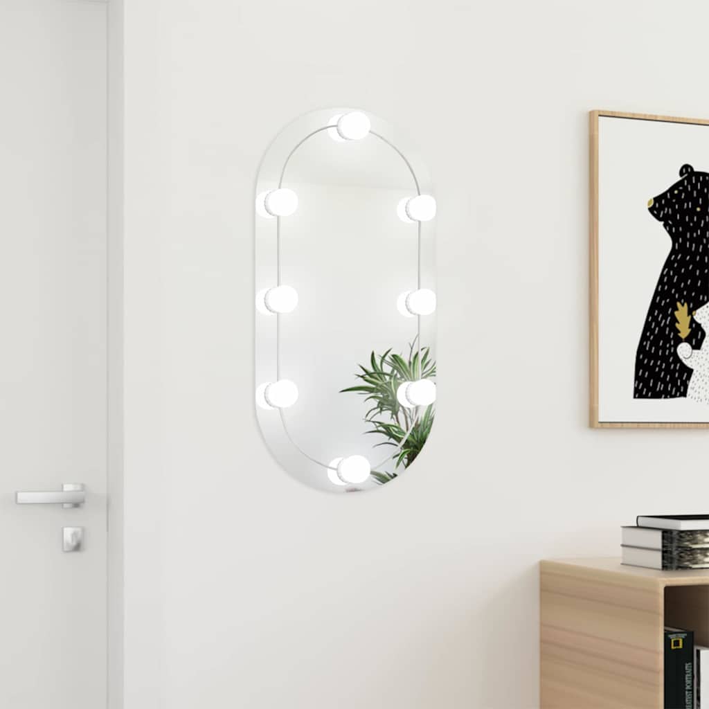 Vidaxl spiegel met led-verlichting ovaal 80x40 cm glas