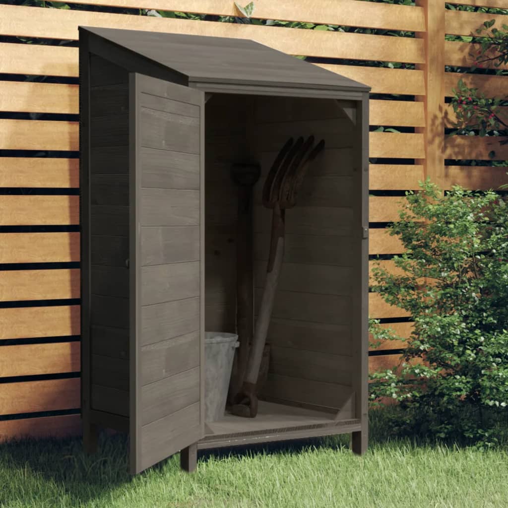 Vidaxxl Gartenhaus 55x52x112 cm Festkiefer -Holz -Anthrazit -gelöscht