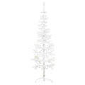 VidaXL Künstlicher Weihnachtsbaum, halber Baum mit Ständer, schmal, 120 cm, weiß