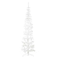 Vidaxl kunstkerstboom half met standaard smal 210 cm wit
