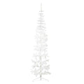 VidaXL Künstlicher Weihnachtsbaum, halber Baum mit Ständer, schmal, 240 cm, weiß