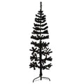 VidaXL Künstlicher Weihnachtsbaum, halber Baum mit Ständer, schmal, 120 cm, schwarz