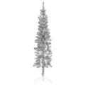VidaXL Künstlicher Weihnachtsbaum, halber Baum mit Ständer, schmal, 180 cm, silberfarben