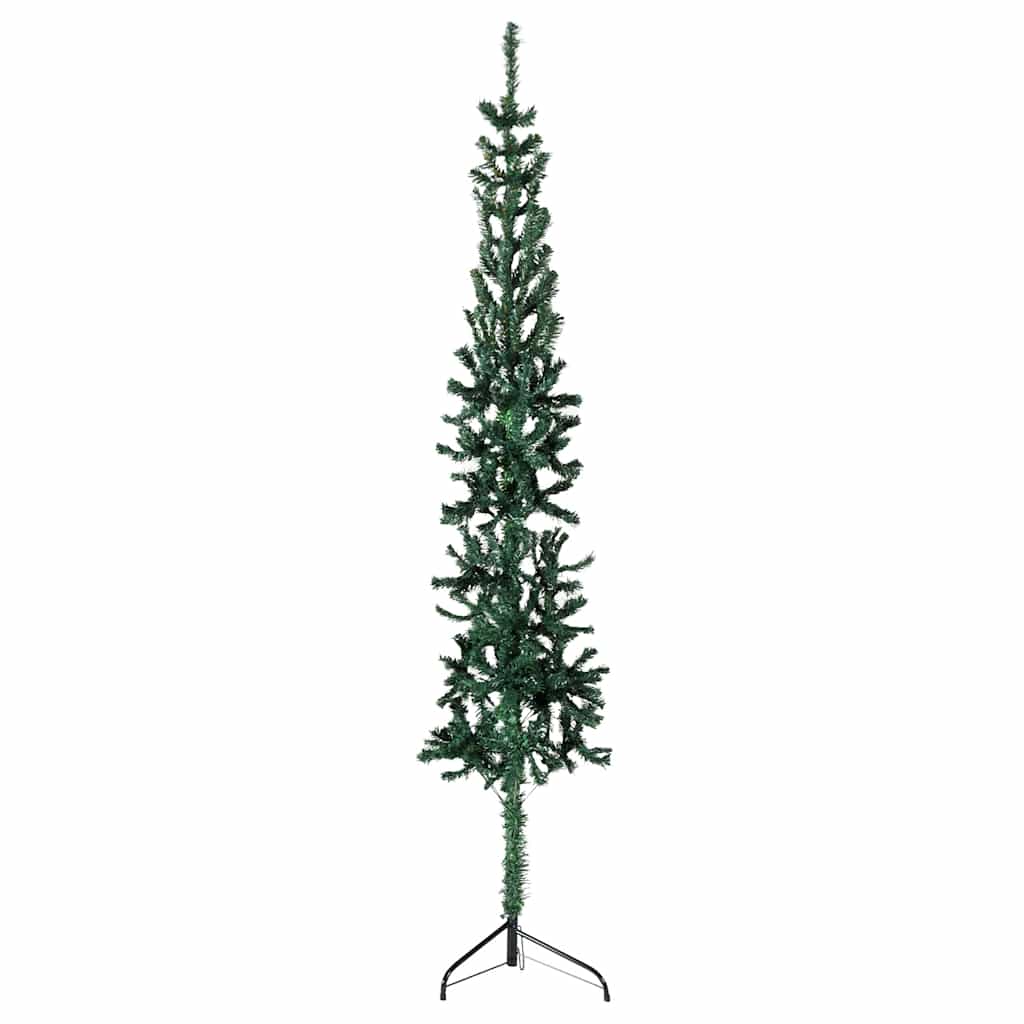 VidaXL Künstlicher Weihnachtsbaum, halber Baum mit Ständer, schmal, 120 cm, Grün
