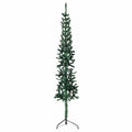 VidaXL Künstlicher Weihnachtsbaum, halber Baum mit Ständer, schmal, 120 cm, Grün