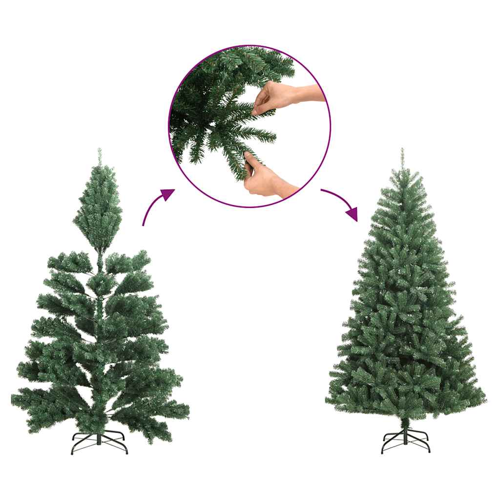 VidaXL Künstlicher Weihnachtsbaum, halber Baum mit Ständer, schmal, 120 cm, Grün
