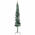 VidaXL Künstlicher Weihnachtsbaum, halber Baum mit Ständer, schmal, 150 cm, Grün